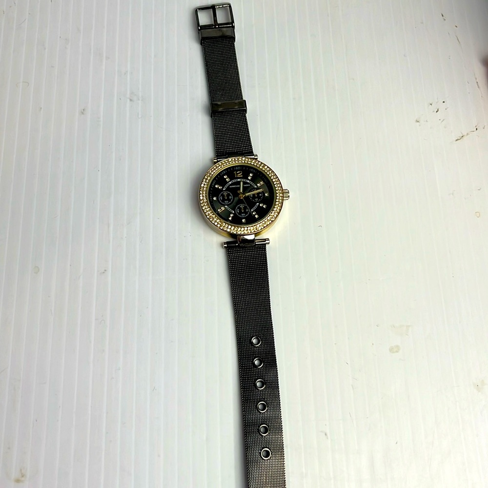 Adrienne Vittadini watch mesh band, rhinestones